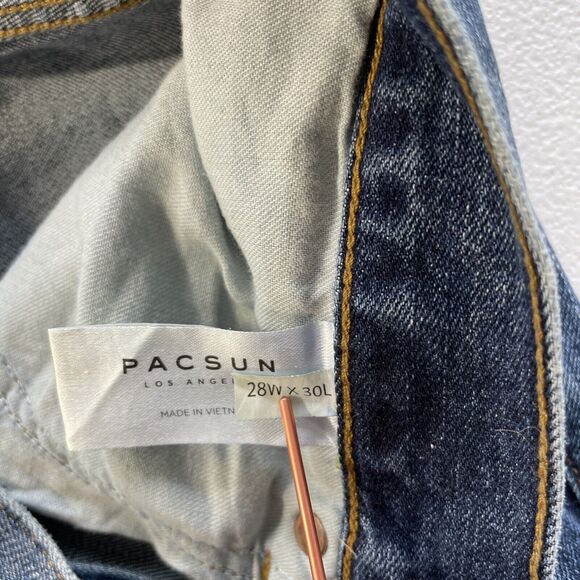 Pacsun Jeans Mens 28x30 Slim Taper Leg Stretch Blue Denim Casual Travel Outdoor - Picture 6 of 12